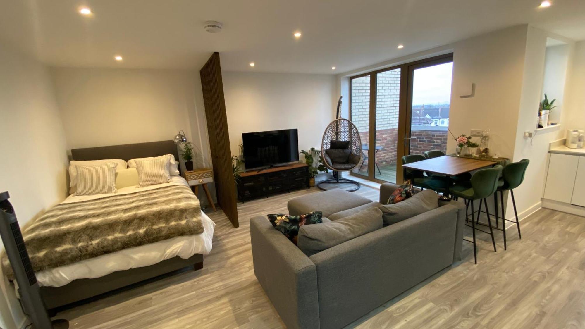 London Luxe: Stylish Studio Buitenkant foto